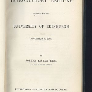 Lister Lecture, University of Edinburgh